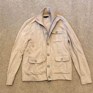 Men's Beige Button-Up Jacket